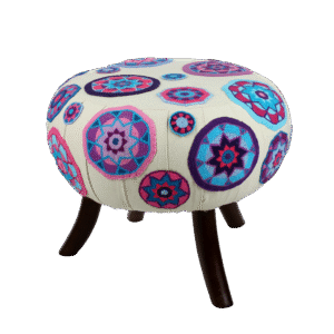 Round banquette Nubian motifs