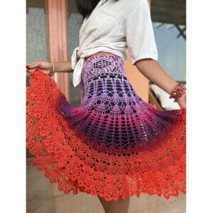 Skirt - shades of orange & purple