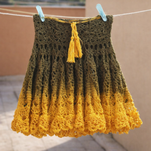 Skirt - Olive green & mustard